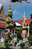 Bangkok Wat Arun - giant demons guarding the gate of the ubosot. These demons are the villains in the Ramakien drama, the Thai version of the Hindu Ramayana epic. 